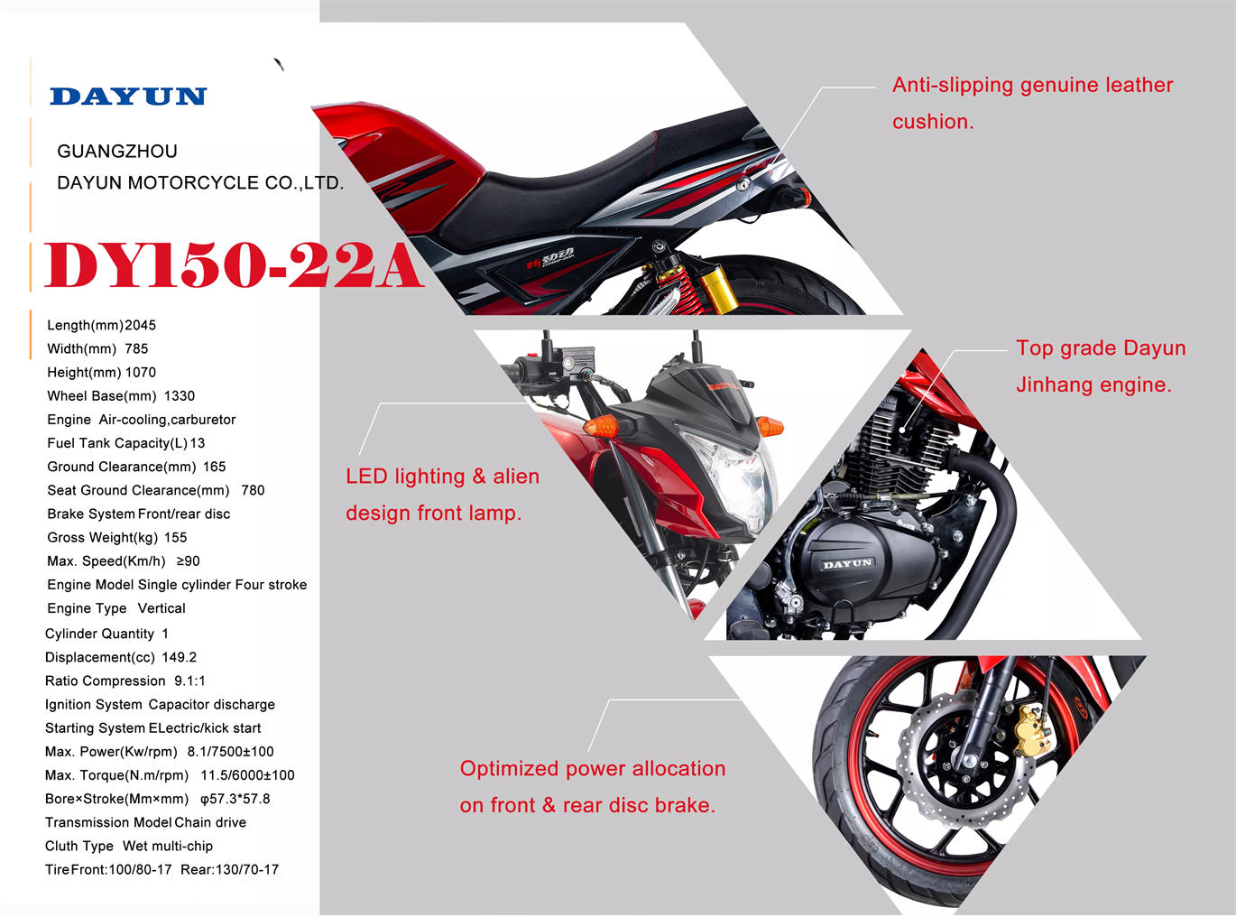 Comfortable Gasoline Racing Motorcycle